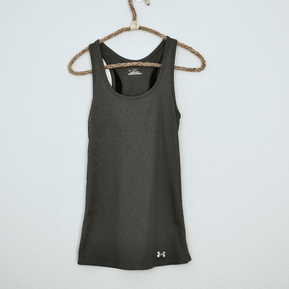 Under Armour Hear Gear Ribbed Gray Tank Top Small NWOT - Picture 3 of 6